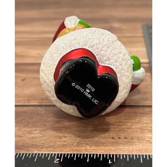 2013 HALLMARK KEEPSAKE ORNAMENT QXG7333 JOLLY OLD ELF GLASS SANTA TEDDY BEAR - Picture 10 of 10